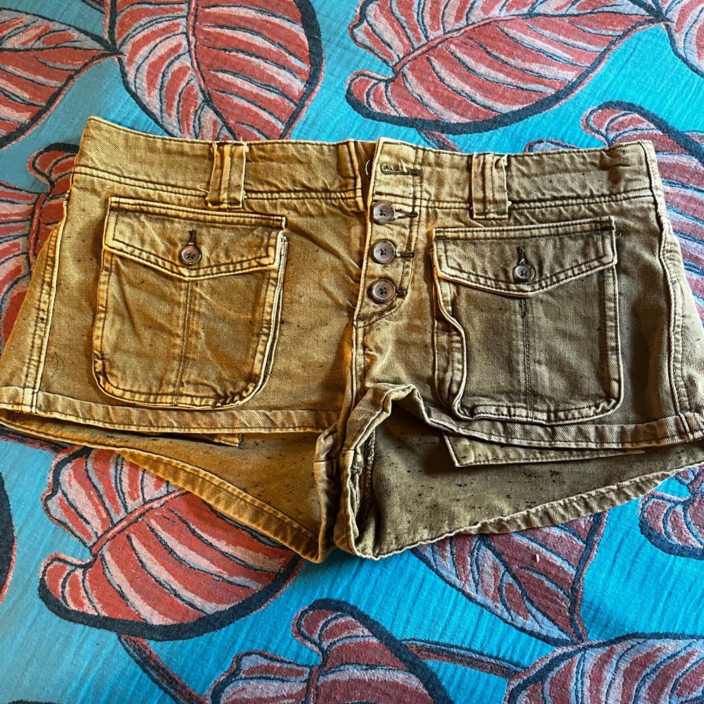 Free People Army Green Lowrise Shorts